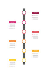 Vertical Infographic of the roadmap to launch product with 6 steps