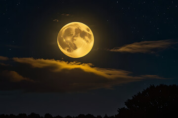Fototapeta premium Full moon over the sky.; Moon in the darkness.