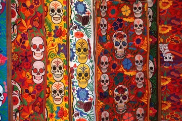 tapetes coloridos con calaveras