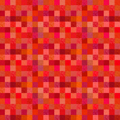 カラフルな方眼のシームレス模様 大 赤 ピンク