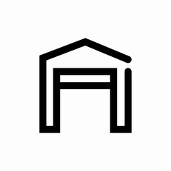 open garage icon sign vector