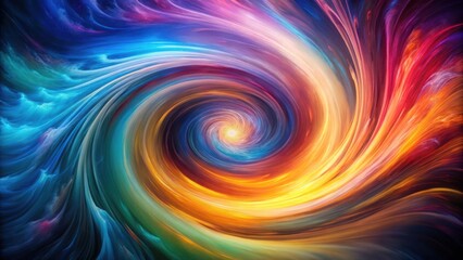 Obraz premium Abstract Spiral of Colors A Visually Stunning Digital Artwork Featuring Vibrant Hues, Dynamic Swirls, and a Central Glow