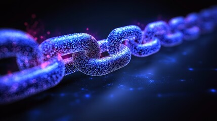 Fototapeta premium Abstract Glowing Chain Links Technology Concept