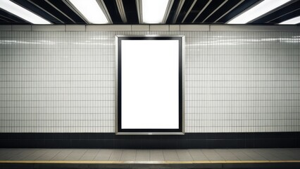 Present your movie posters in a realistic movie poster mockup subway environment, ideal for demonstrating how your design will look in busy urban spaces