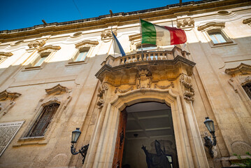 Calle barroca de la ciudad, Lecce, Apulia, Italia,