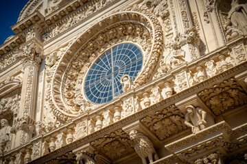Calle barroca de la ciudad, Lecce, Apulia, Italia,