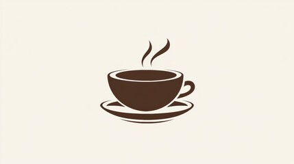 Obraz premium Simple Coffee Cup Icon Beverage Cafe Hot Drink Espresso Coffee Break