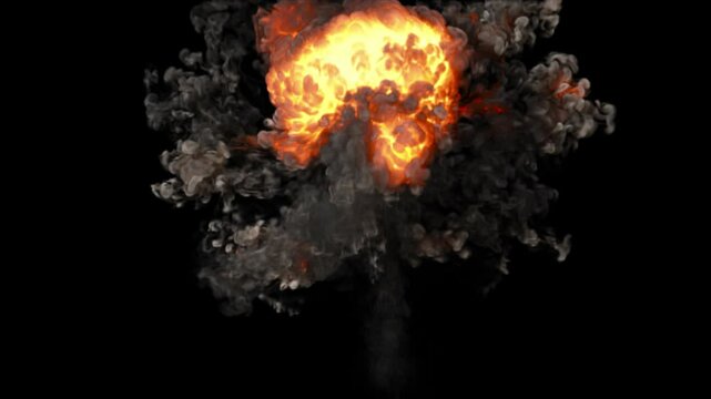 Fire shockwave explosion view on transparent background
3d rendering of fire explosion simulation with alpha channel (transparent background)
