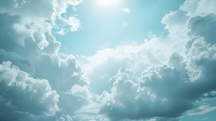 Stunning blue sky with fluffy clouds