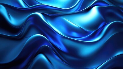 Obraz premium Abstract Blue Wavy Surface with Glossy Texture