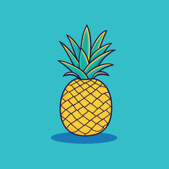 Minimalist Pineapple Vector Symbol and Illustration Design