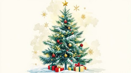 Christmas tree sticker design