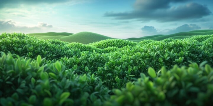 Thyme plant growing in a lush green field, Thyme plant in a vibrant field