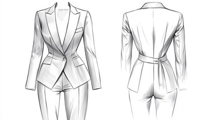 Ultra detailed, photorealistic fashion design sketch of a contemporary shirt dress