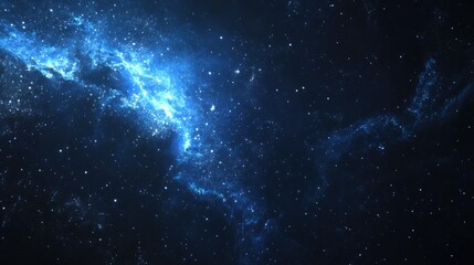 Fototapeta premium Blue dark night sky with numerous stars in a 3D cartoon rendering Space background