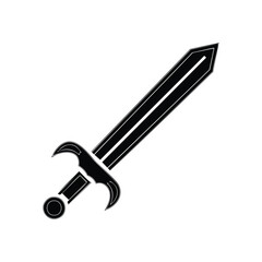 Black Sword Weapon Silhouette Vector Illustration for Logos