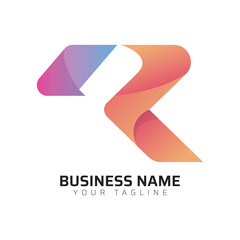 R Premium Gradient Letter Logo 