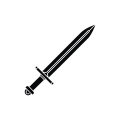 Classic Sword Silhouette Icon Vector Graphic for Games