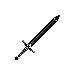 Sword Weapon Silhouette Icon Vector Illustration Design