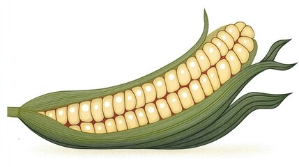 Fresh Bright Yellow Sweetcorn Isolated