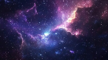 Obraz premium High definition star field with colorful night sky and space nebula showcasing 3D cartoon rendering of galaxies Astronomy concept background