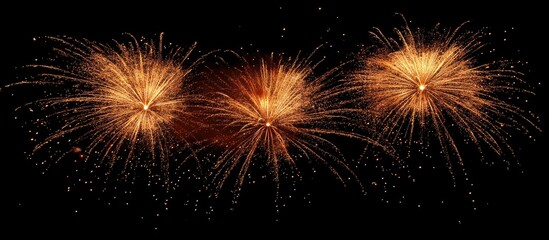 Naklejka premium Exploding Fireworks In The Night Slow Shutter Mode