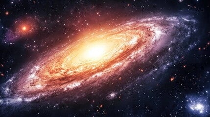 Fototapeta premium Cartoon depiction of a 3D galaxy in the universe