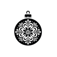 Fototapeta premium Christmas Ornament Bulb Vector Icon Silhouette Design