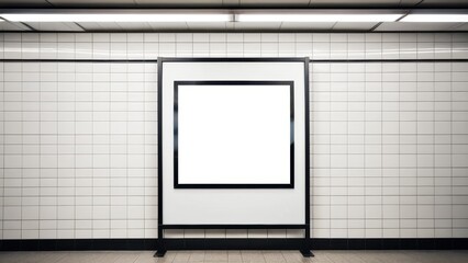 Showcase your film's poster design in an authentic subway setting with this movie poster mockup subway, perfect for visualizing outdoor advertising in high-traffic areas