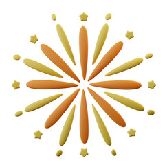  3D Illustration Fireworks