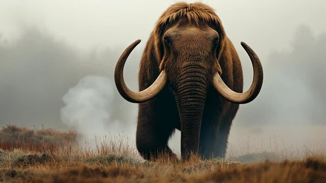 mammoth ancient in grass field