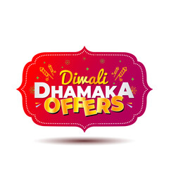Indian Diwali festival background with Diwali dhamaka offers, sale, shopping logo concept.