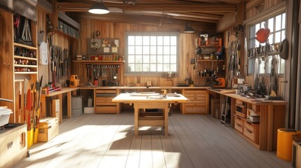 Rustic Woodworking Workshop