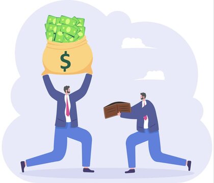 Greedy Businessman Holding Money,

