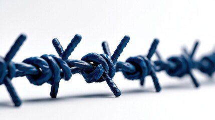 A photostock images of a barbed wire fence, isolated on white background, High Quality
