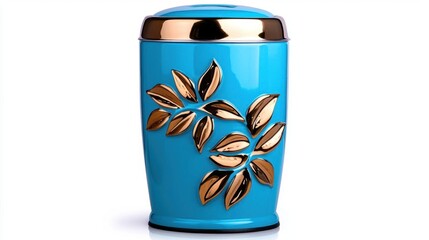 Fototapeta premium A photostock images of a metal trash can, isolated on white background, High Quality