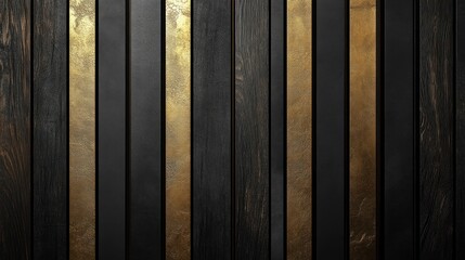 Black and Gold Wooden Panels