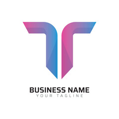 T Gradient Colorful 3D Pro Logo
