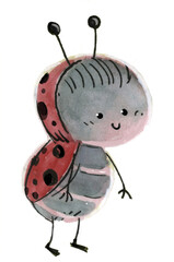 Divertida mariquita roja con lunares