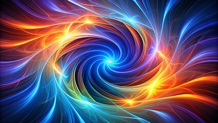 Naklejka premium Abstract Swirling Light and Color Intertwine in a Dynamic Symphony of Form and Movement
