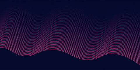 Dark blue abstract background with glowing red wave lines. futuristic background Modern concept technology.