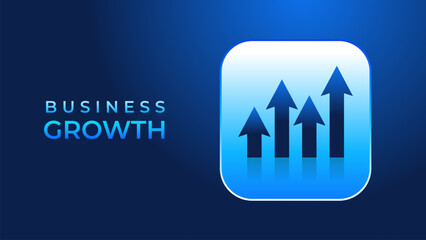 arrow business growth on dark blue technology background