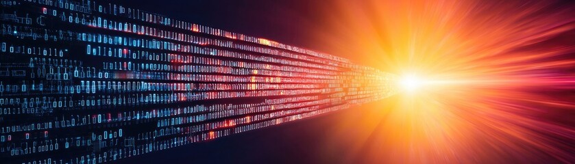 Obraz premium A futuristic cityscape made of data streams, with glowing privacy walls protecting sensitive buildings filled with personal information