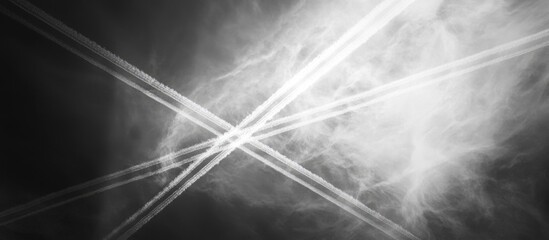 Aircraft Vapour Trails Forming Saint Andrews Cross In The Sky