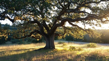 Majestic Tree in Golden Hour Light