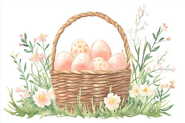 イースターエッグの水彩画