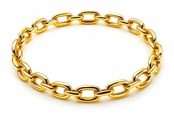 Fototapeta premium A close-up view of a delicate, elegant gold chain link bracelet, perfect for showcasing jewelry designs or adding a touch of luxury to your visuals. 