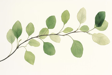 Obraz premium Delicate Green Leaf Branch