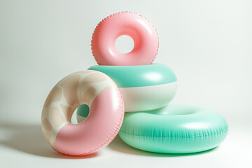Obraz premium Colorful Inflatable Pool Floats
