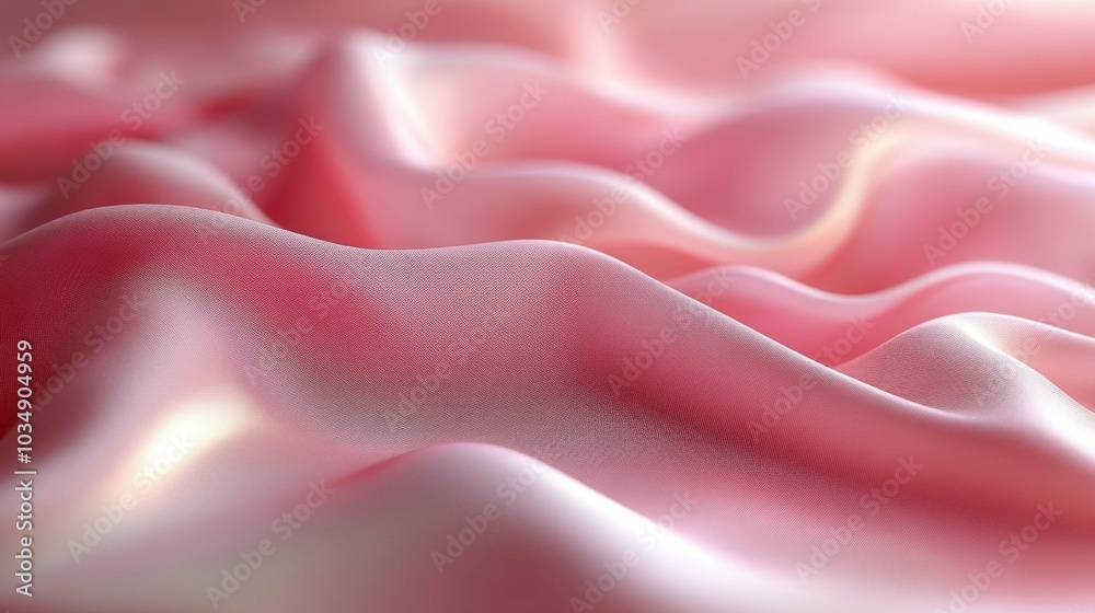 Poster the delicate pink satin fabric flows gracefully across the surface, creating smooth curves and subtl